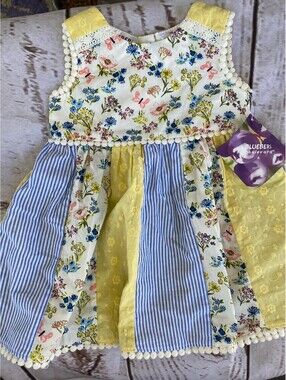 Blueberries Boulevard Girls Dress Multi Pattern Size 18 Months NWT